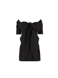CHEMISE LAVALIERE AVEC MANCHES COCON - Noir