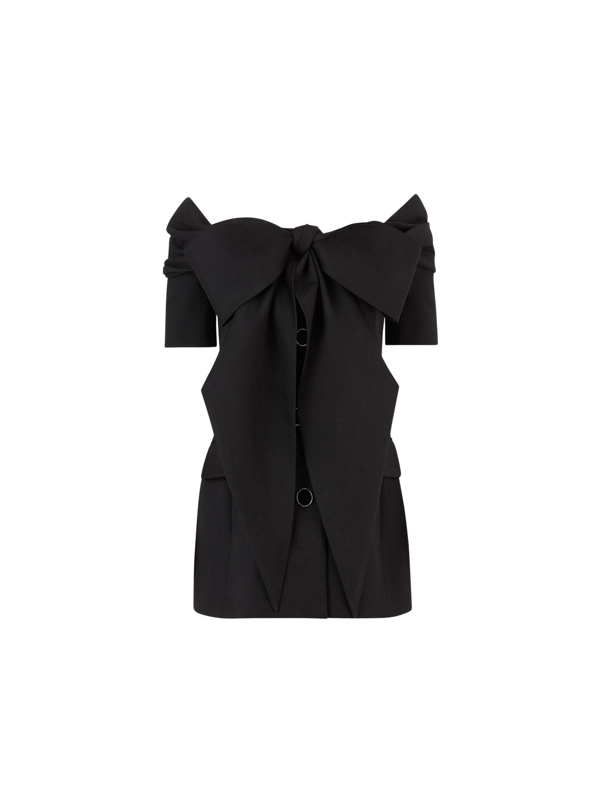 CHEMISE LAVALIERE AVEC MANCHES COCON - Noir