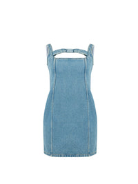 MINI-ROBE EN DENIM - Bleu