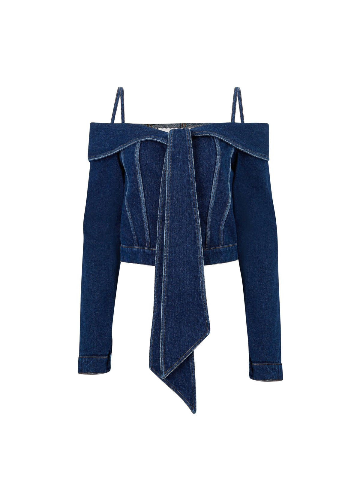 VESTE EN JEAN ÉPAULE DÉNUDÉE