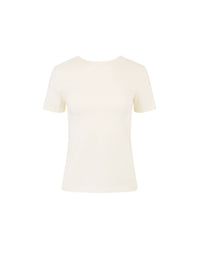 T-SHIRT AVEC UN DOS PLONGEANT DRAPÉ - Beige