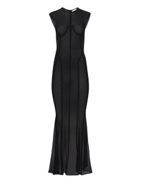 TENUE TRANSPARENTE AVEC DÉTAILS COUTURE - Noir