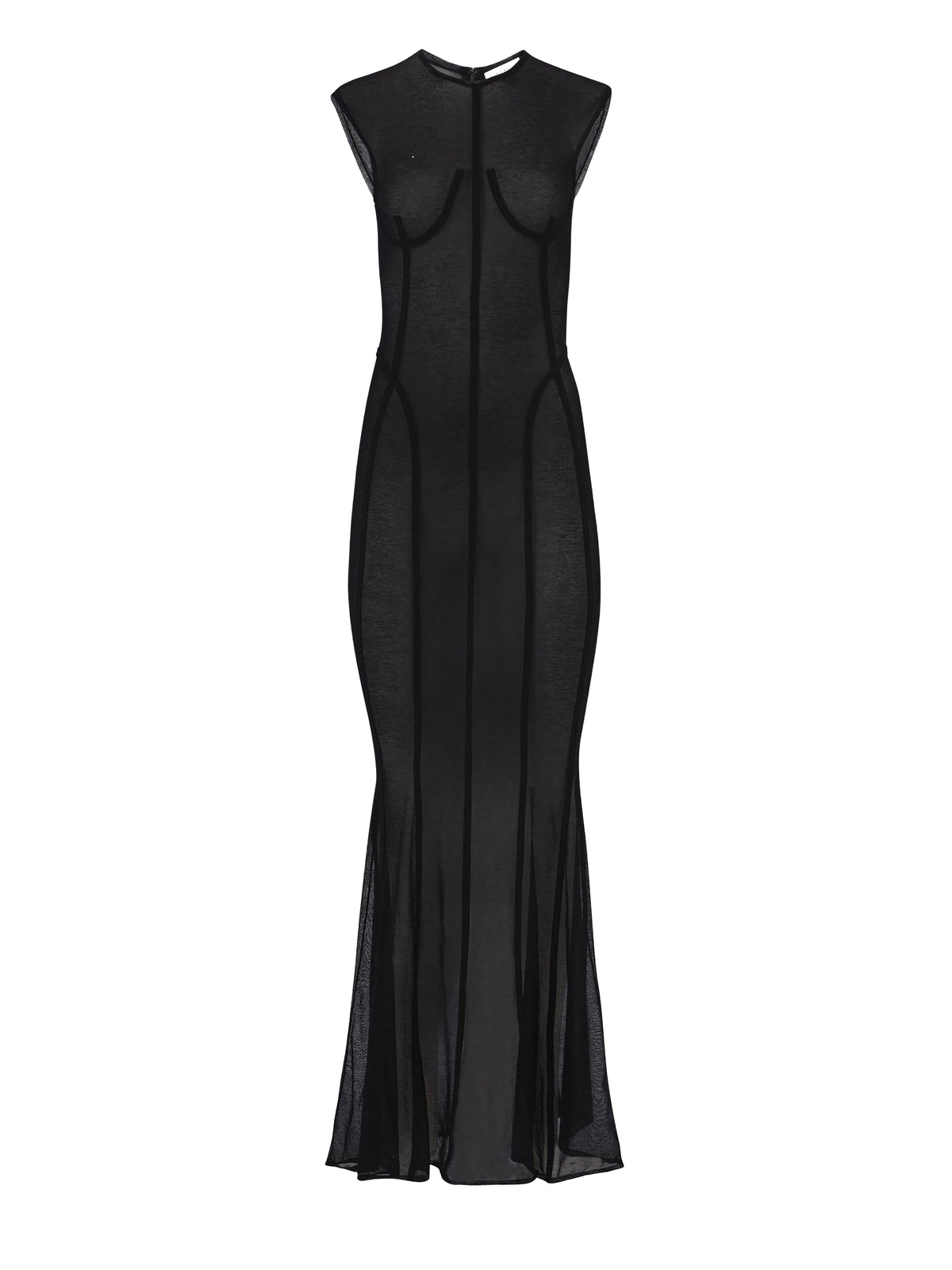 TENUE TRANSPARENTE AVEC DÉTAILS COUTURE - Noir