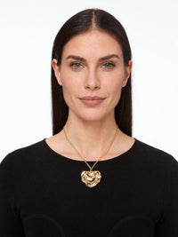 Collier Cœur coussin en laiton - Doré