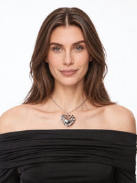 Collier Cœur coussin en laiton - Argent