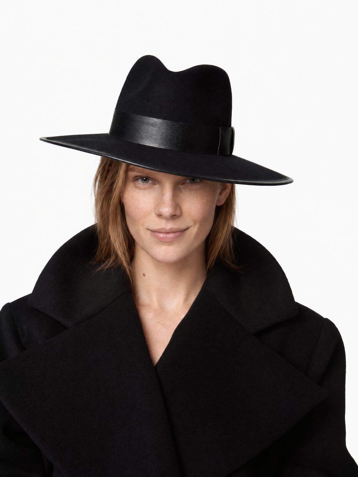Chapeau fedora en feutre de laine - Noir