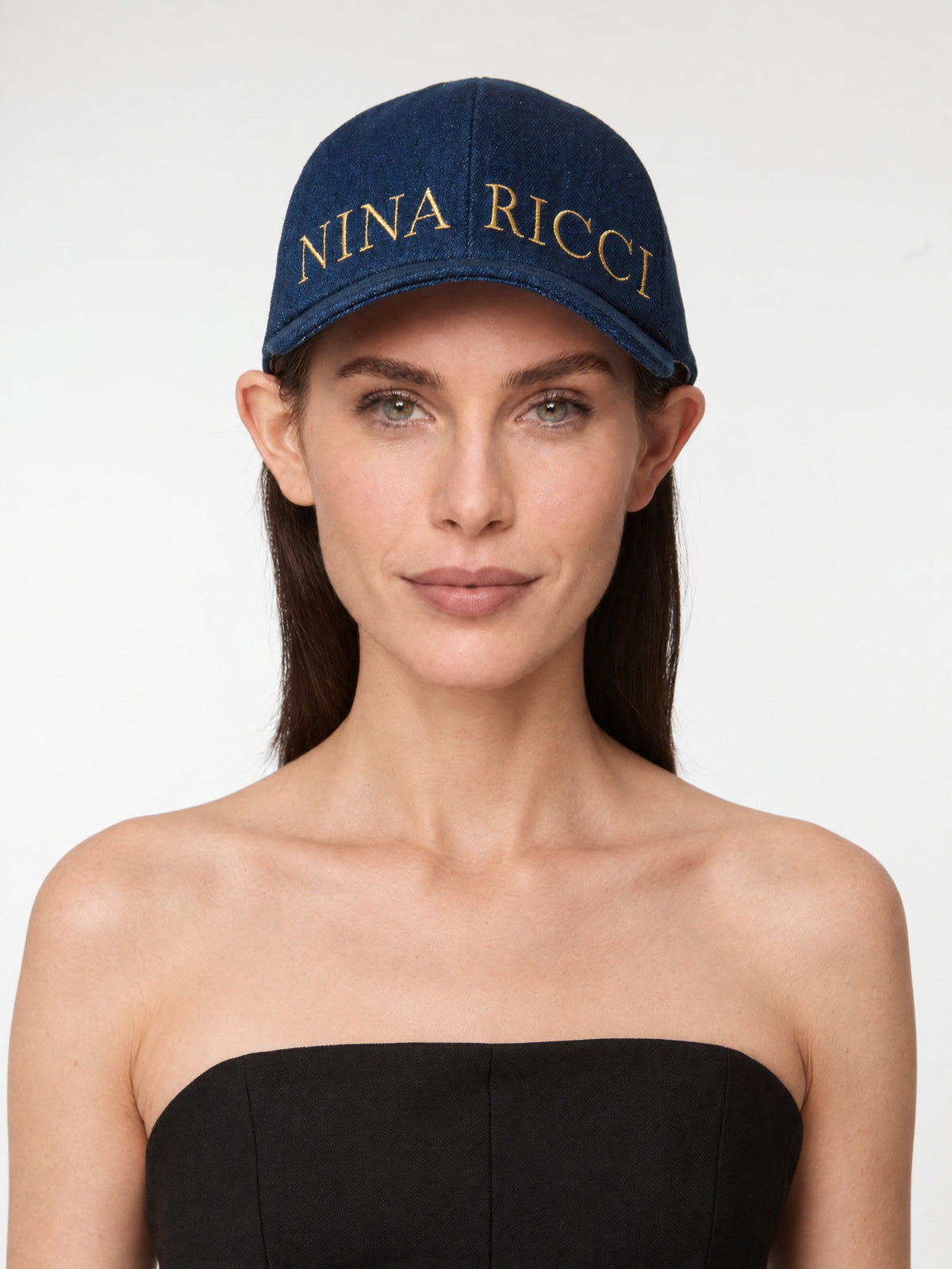 Casquette en denim à logo - Bleu