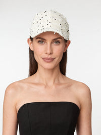 Casquette Baseball en laine façon tweed - Beige