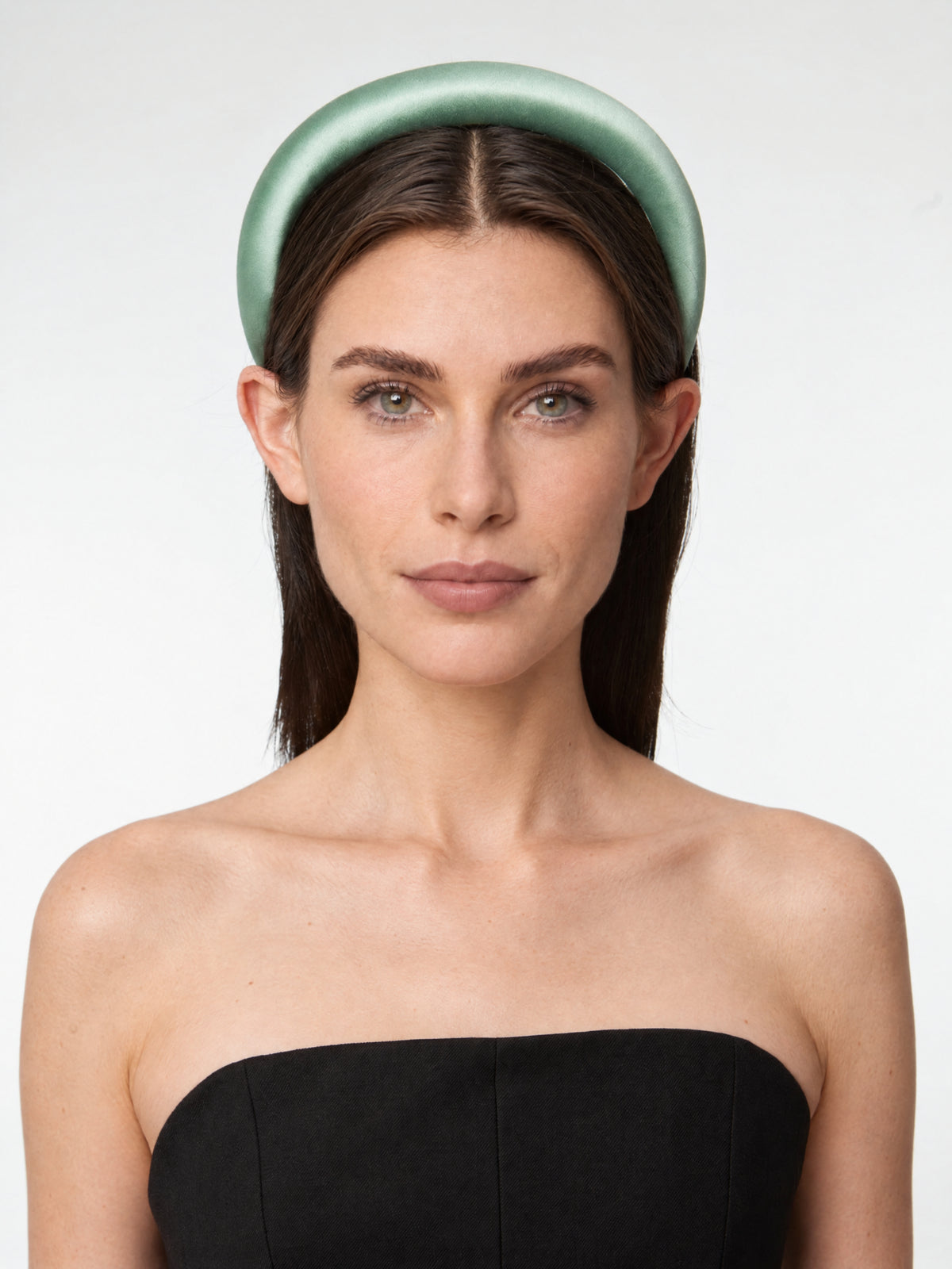 Bandeau volumineux en satin - Vert