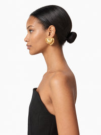 Boucles d’oreilles Cœur coussin en laiton - Doré
