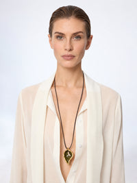 Collier Fleur de calla - Kaki