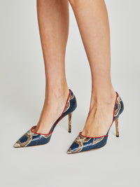 3qty NEW / Escarpins Nieves 90 en cuir Ayers - Blue