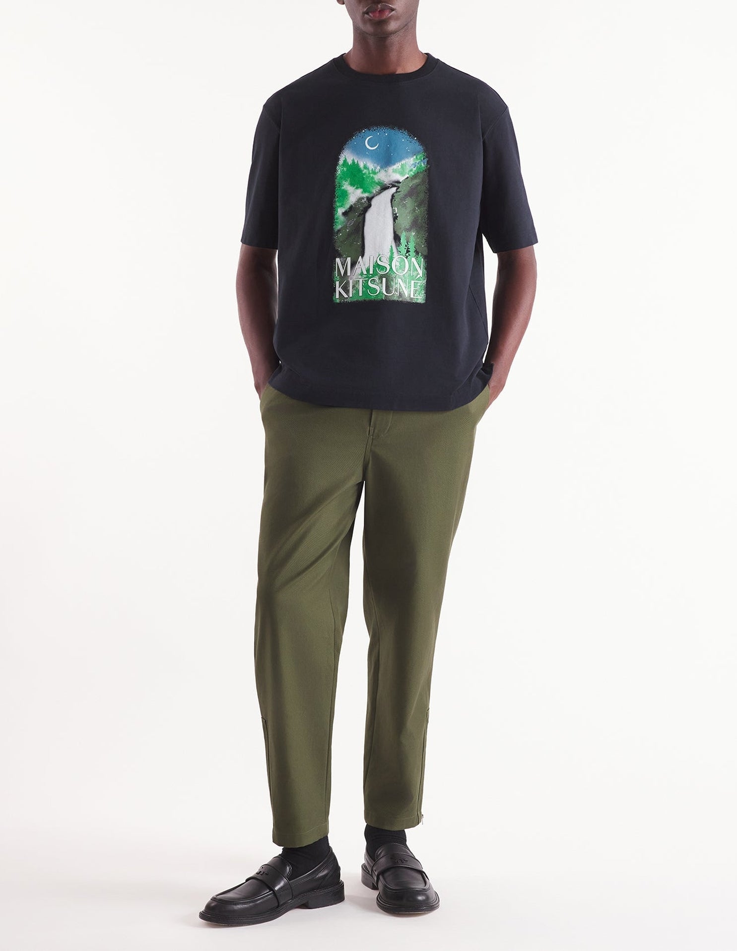 Oversized T-shirt with print - Black