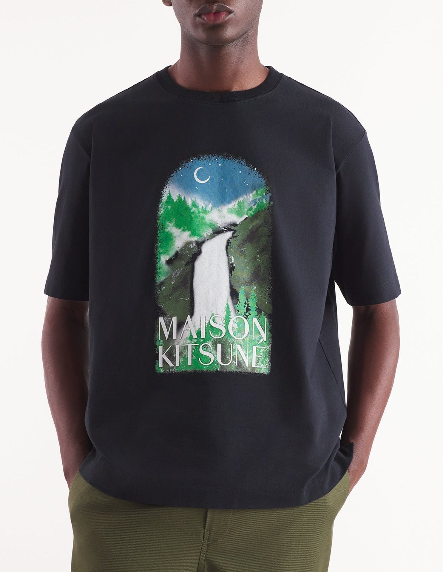 Oversized T-shirt with print - Black