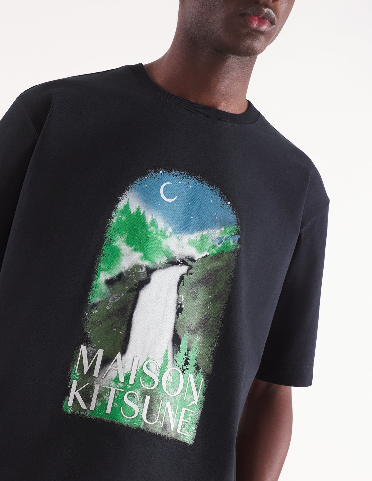 Oversized T-shirt with print - Black