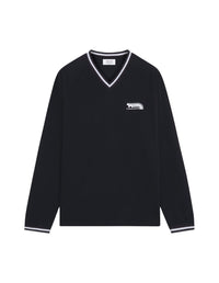 Long-sleeved V-neck jumper - Black