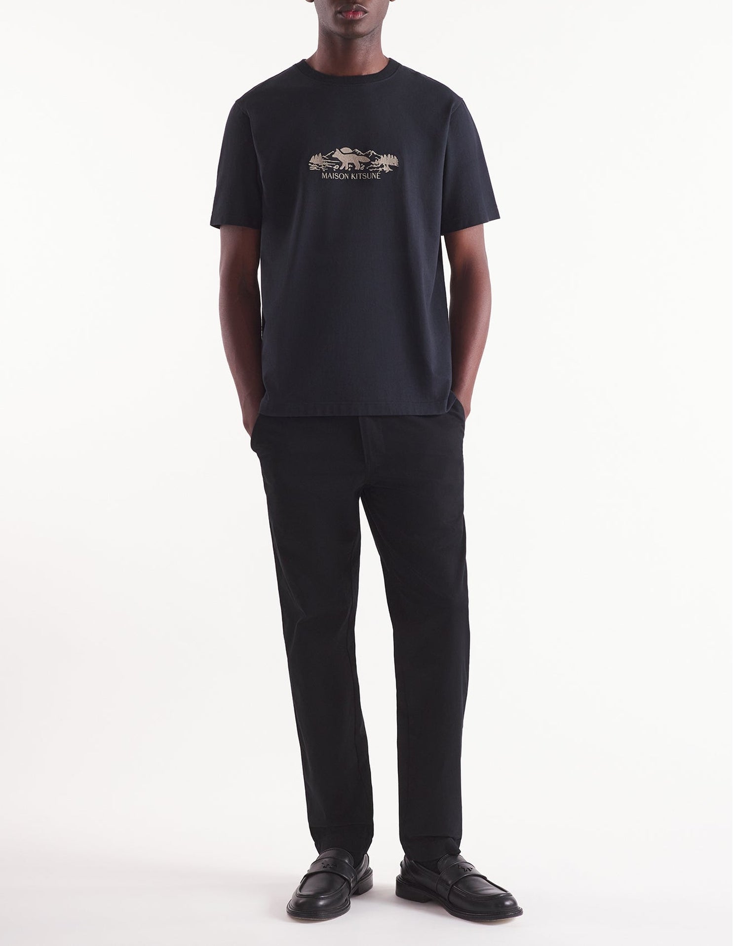 T-shirt à encolure arrondie - Black