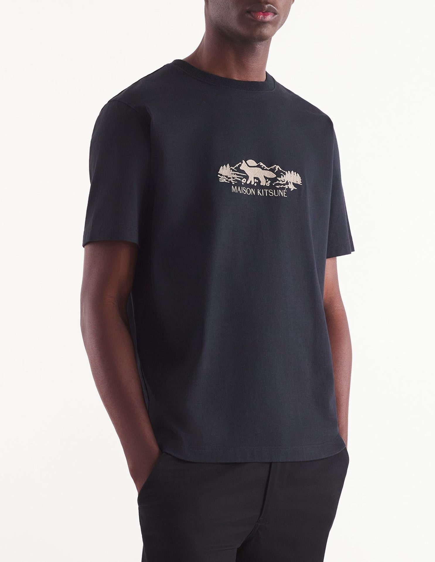 T-shirt à encolure arrondie - Black