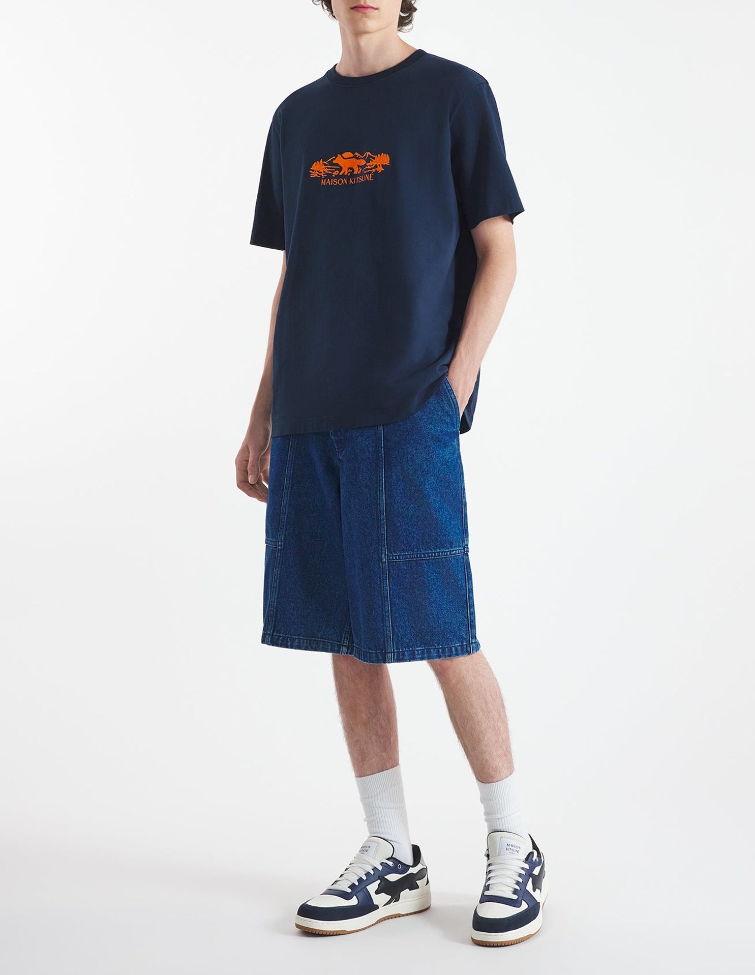 T-shirt à encolure arrondie - Navy