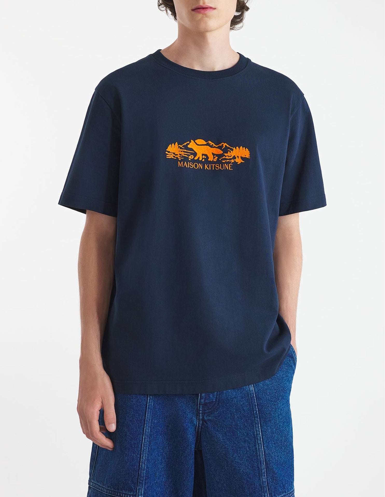 T-shirt à encolure arrondie - Navy