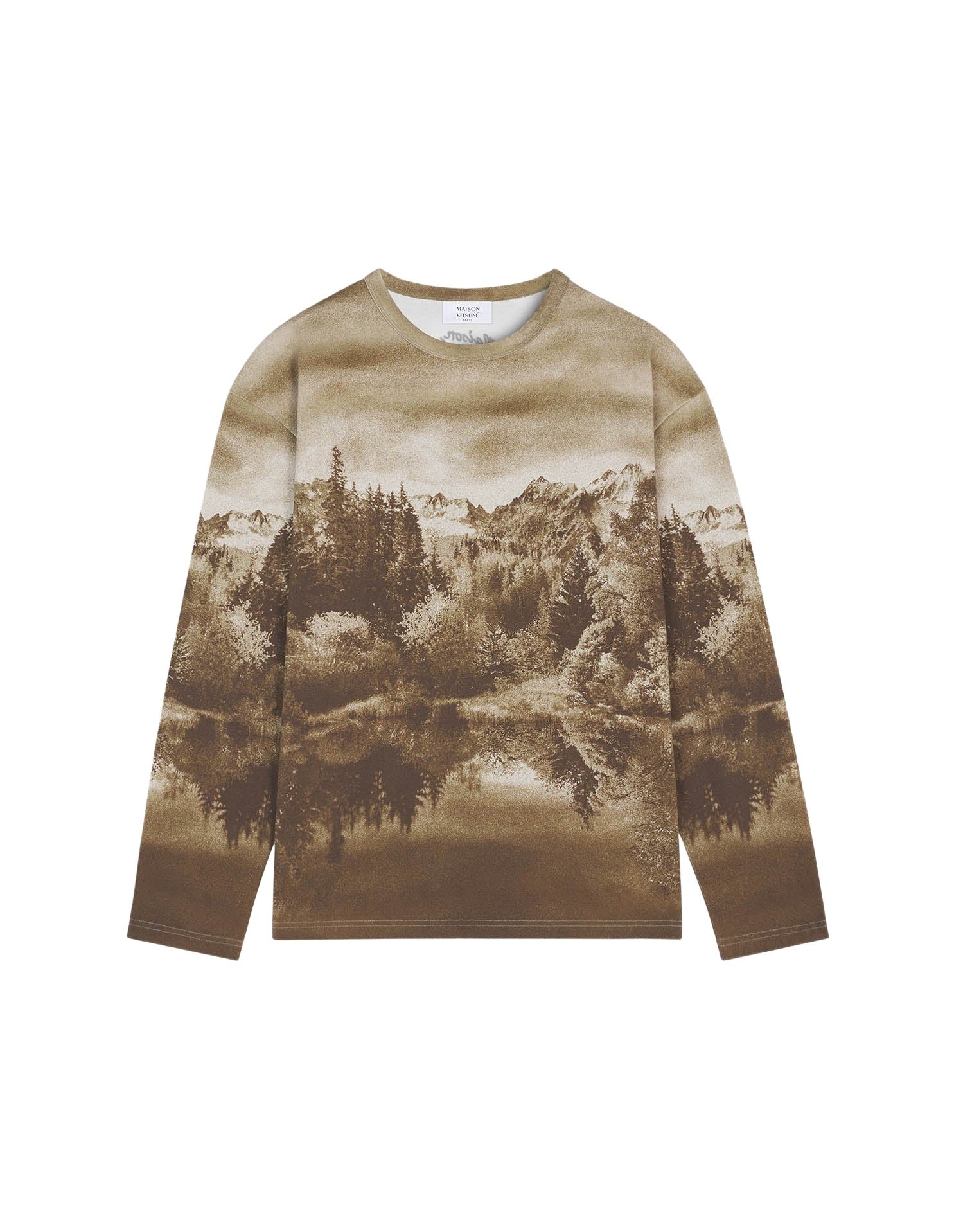 T-shirt à manches longues avec impression et broderie - Smoke