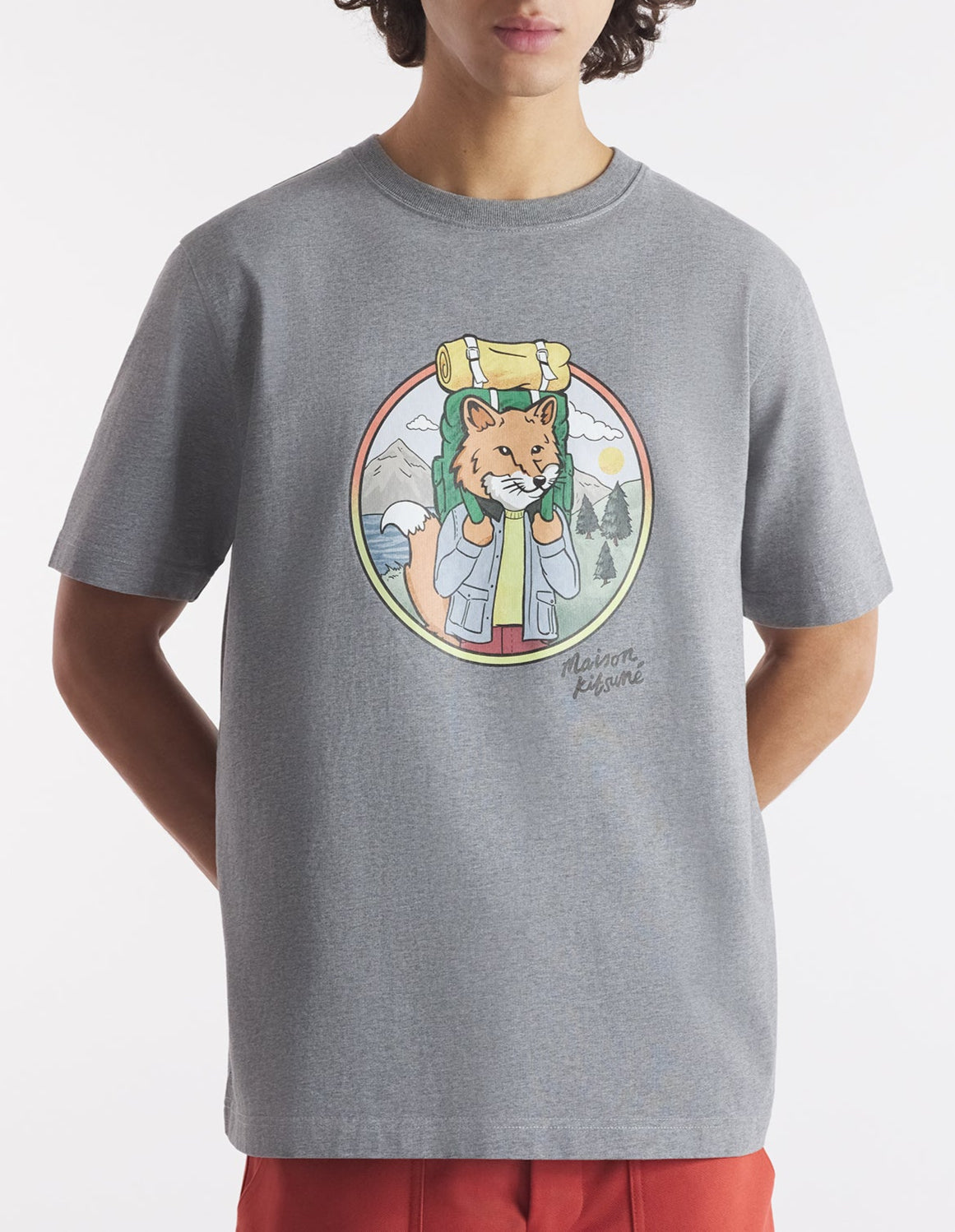 T-shirt à encolure arrondie - Medium Grey Melange