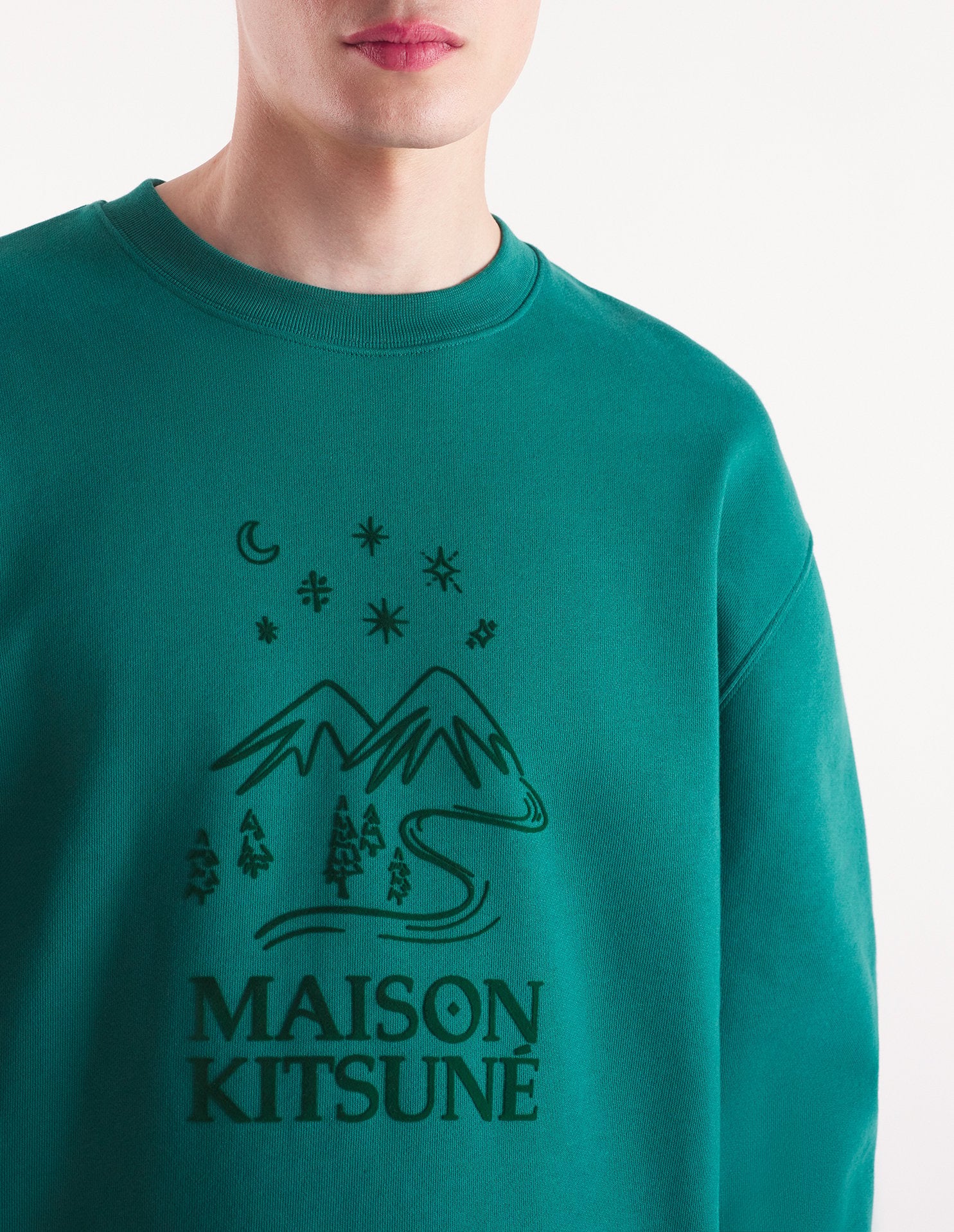 Flocked long-sleeved sweatshirt - Elm