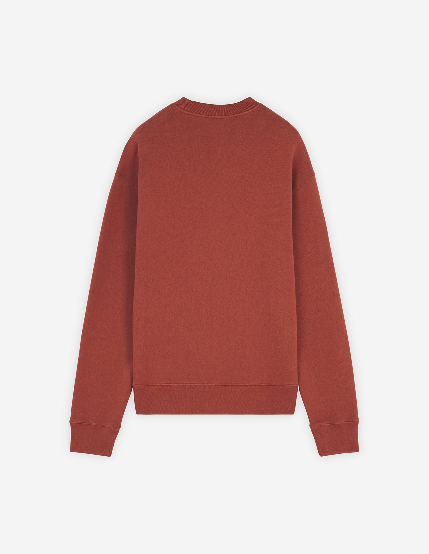 Round-neck sweatshirt with embroidered logo on front - Pecan