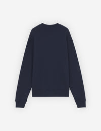 Round-neck sweatshirt with embroidered logo on front - Navy