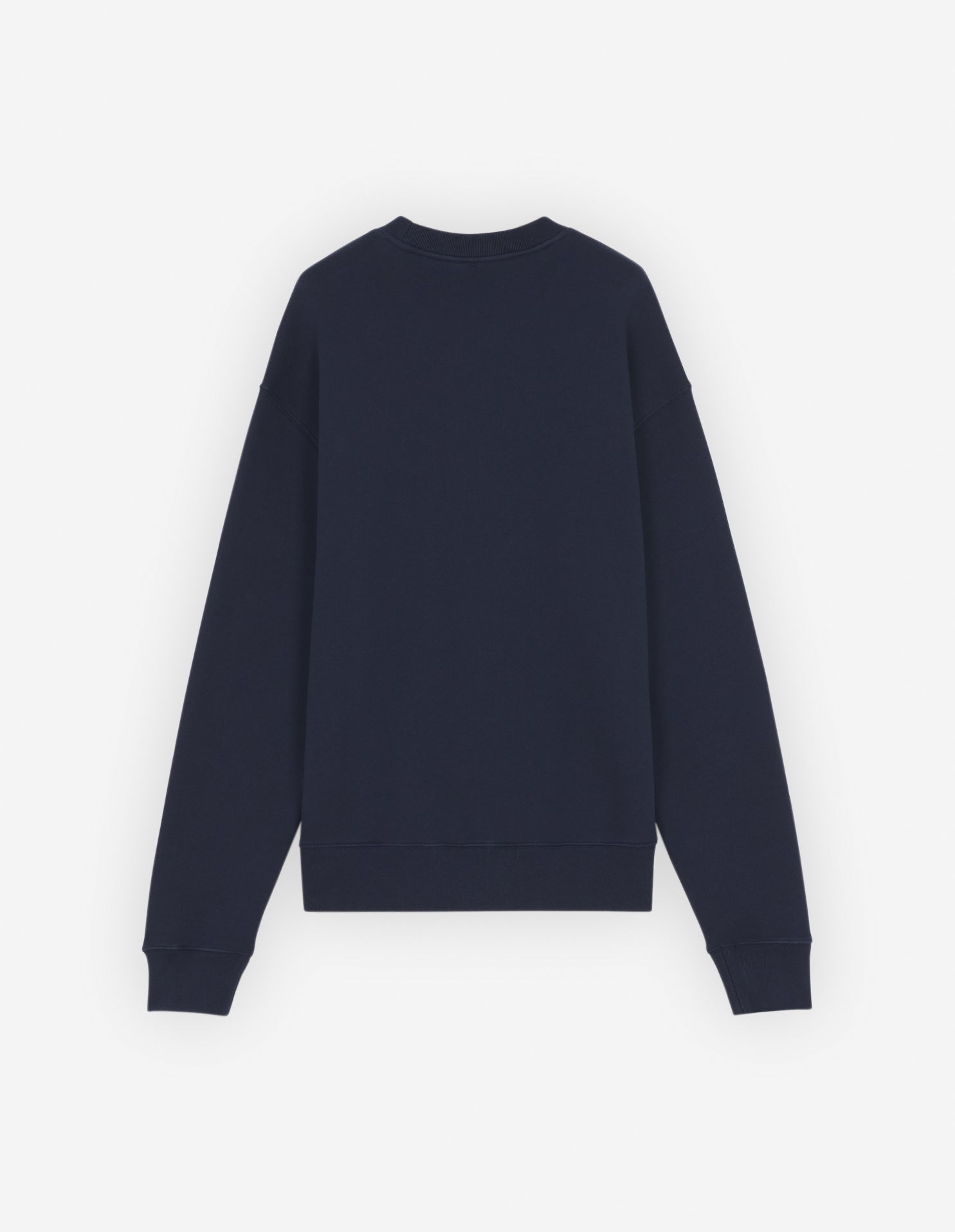 Round-neck sweatshirt with embroidered logo on front - Navy
