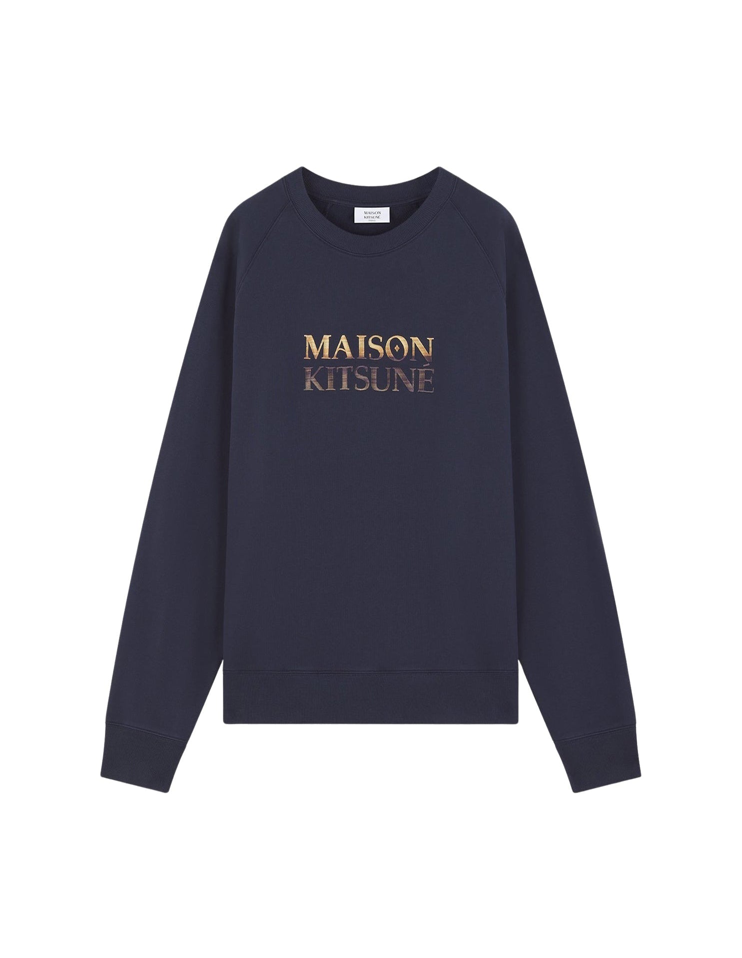 Sweatshirt oversize à col rond avec broderie à l'avant - Navy