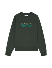 Sweatshirt oversize à col rond avec broderie à l'avant - Ranger Green
