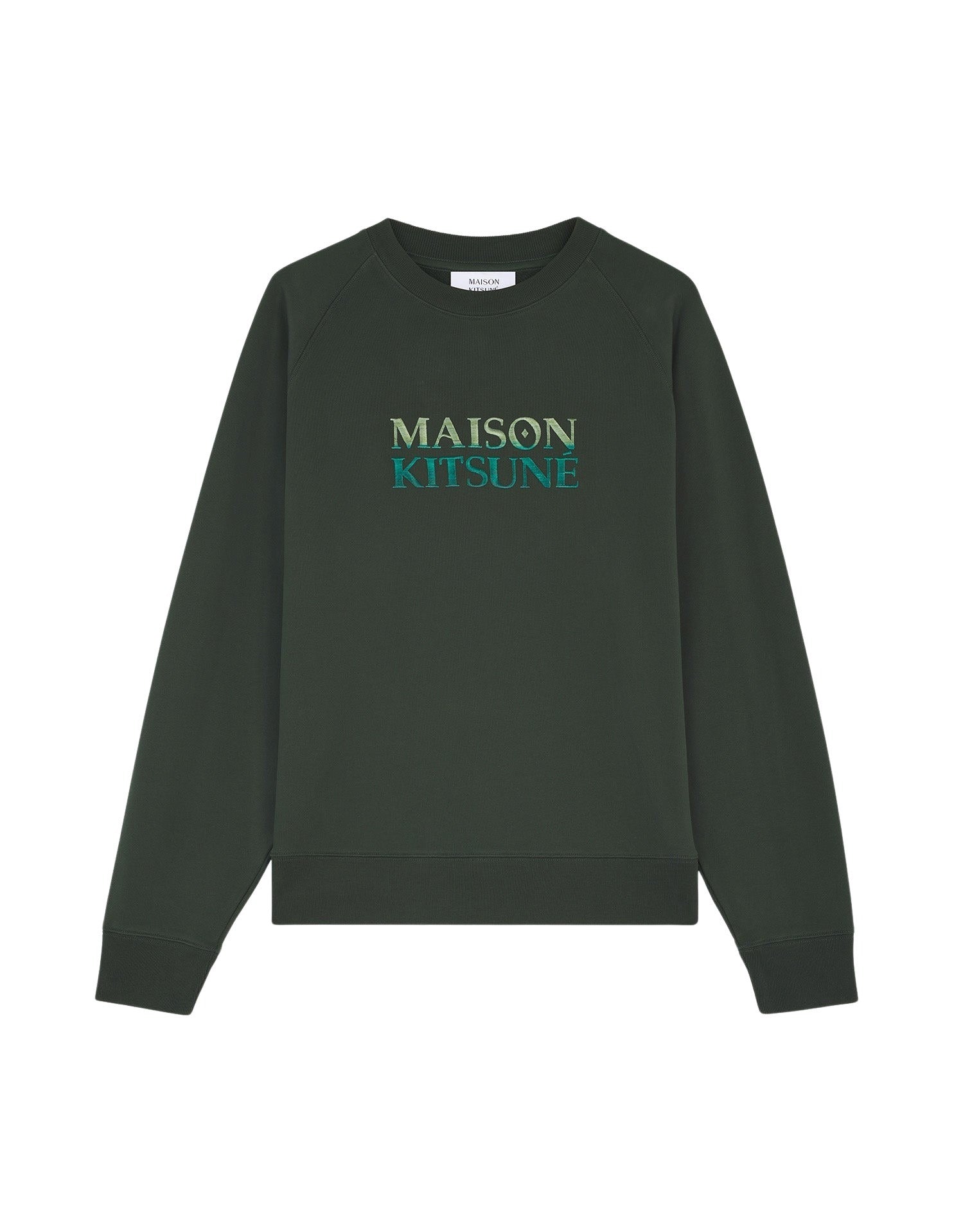 Sweatshirt oversize à col rond avec broderie à l'avant - Ranger Green