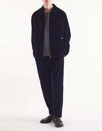 Velvet zip-over shirt - Navy