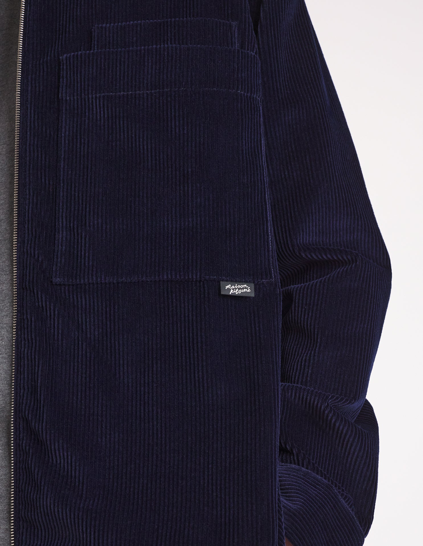 Velvet zip-over shirt - Navy