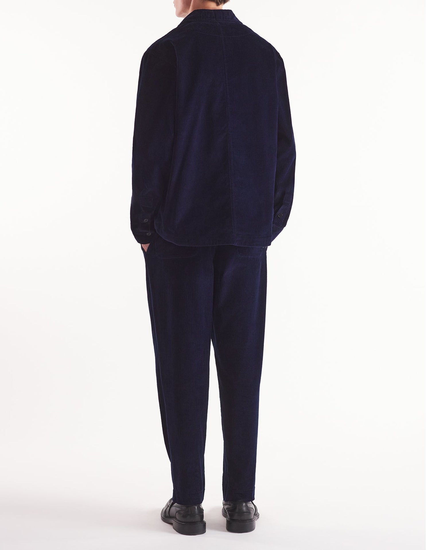 Velvet zip-over shirt - Navy
