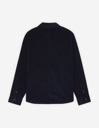 Velvet zip-over shirt - Navy