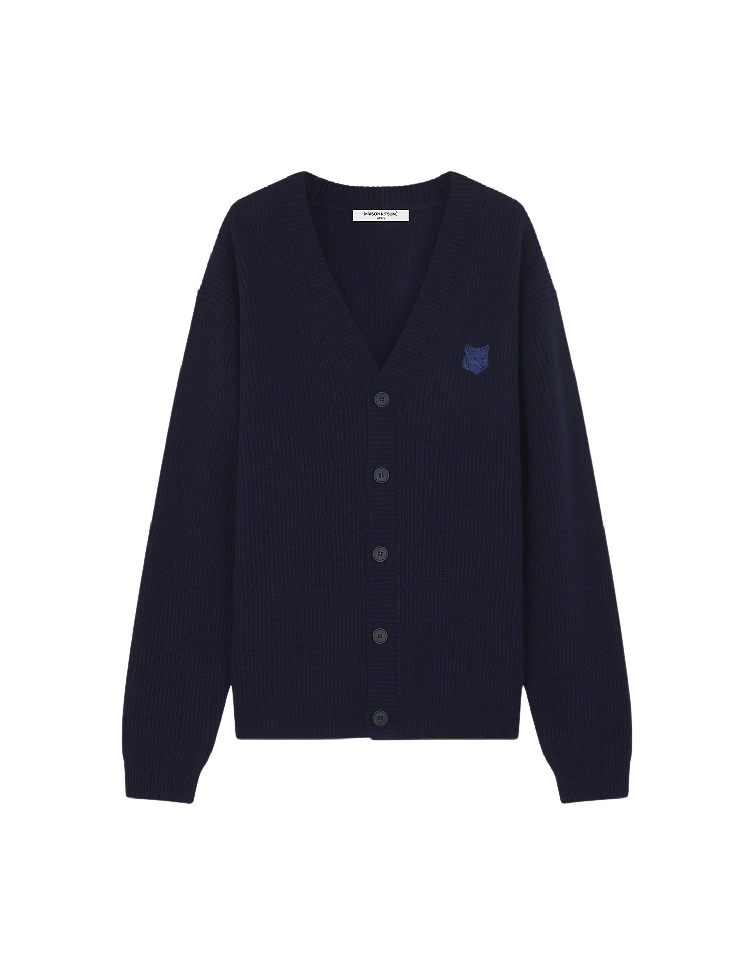Bold Fox Head wool and cashmere cardigan - Ink Blue