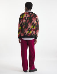 Long-sleeved wool blend cardigan - Pecan & Pasture Rose