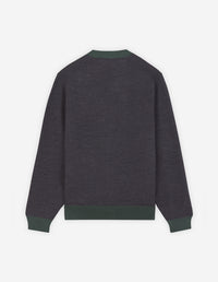 Bold Fox Head cardigan with wool crest - Dark Grey Melange