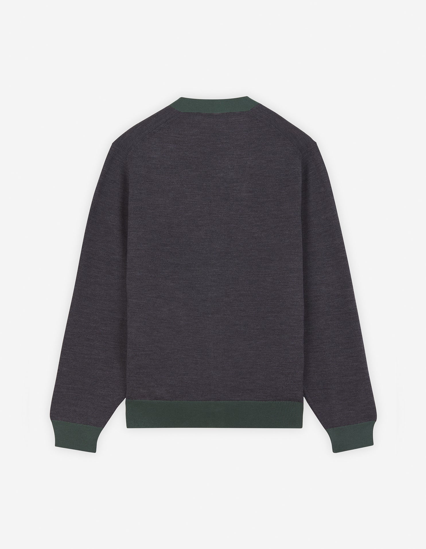 Bold Fox Head cardigan with wool crest - Dark Grey Melange
