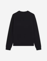 Long-sleeved cardigan with wool crest - Black