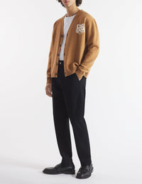 Long-sleeved cardigan with wool crest - Sequoia