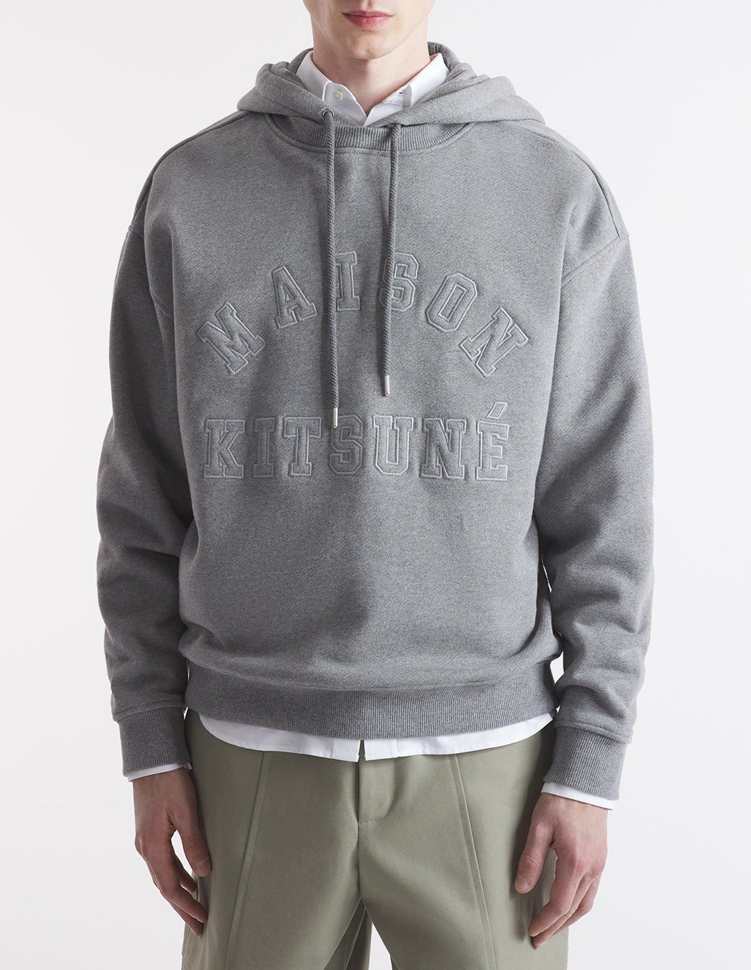 Oversized Varsity Hoody - Medium Grey Melange
