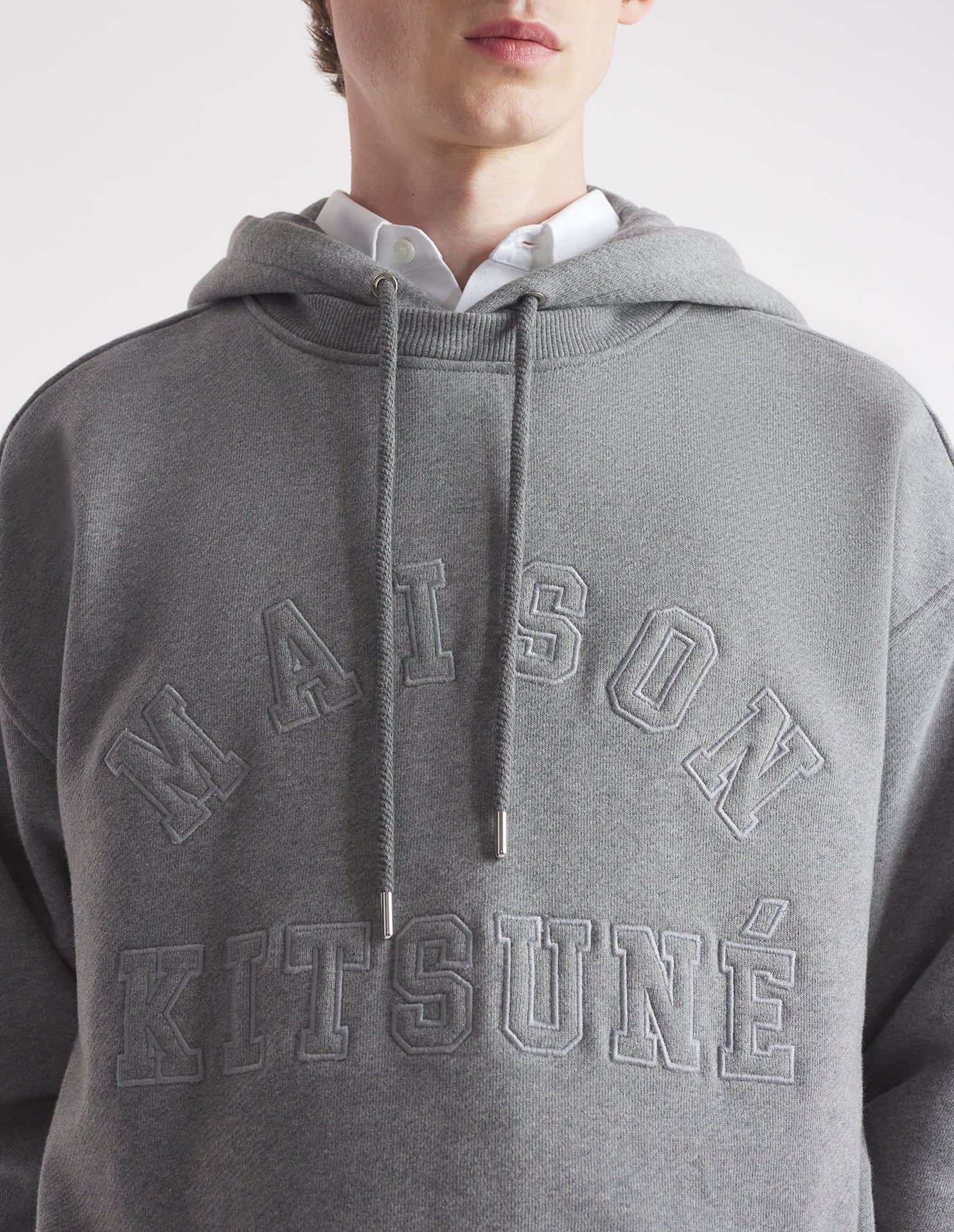 Oversized Varsity Hoody - Medium Grey Melange
