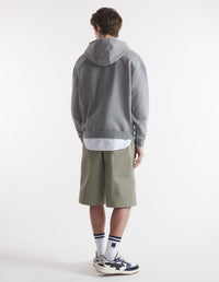 Oversized Varsity Hoody - Medium Grey Melange