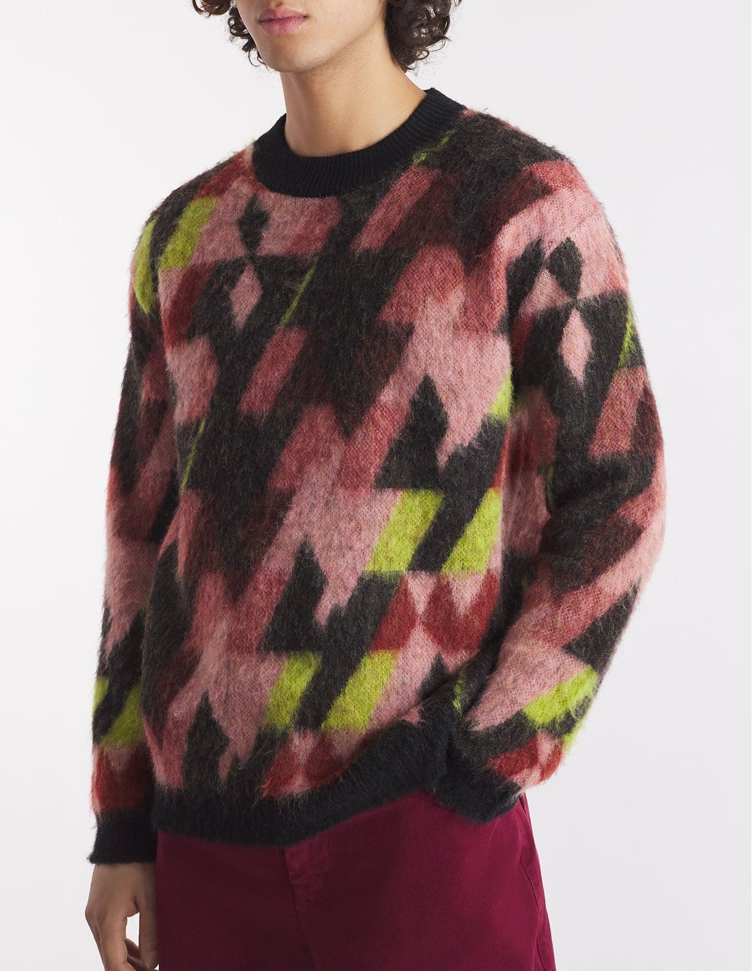 Graphic wool blend jumper - Pecan & Pasture Rose