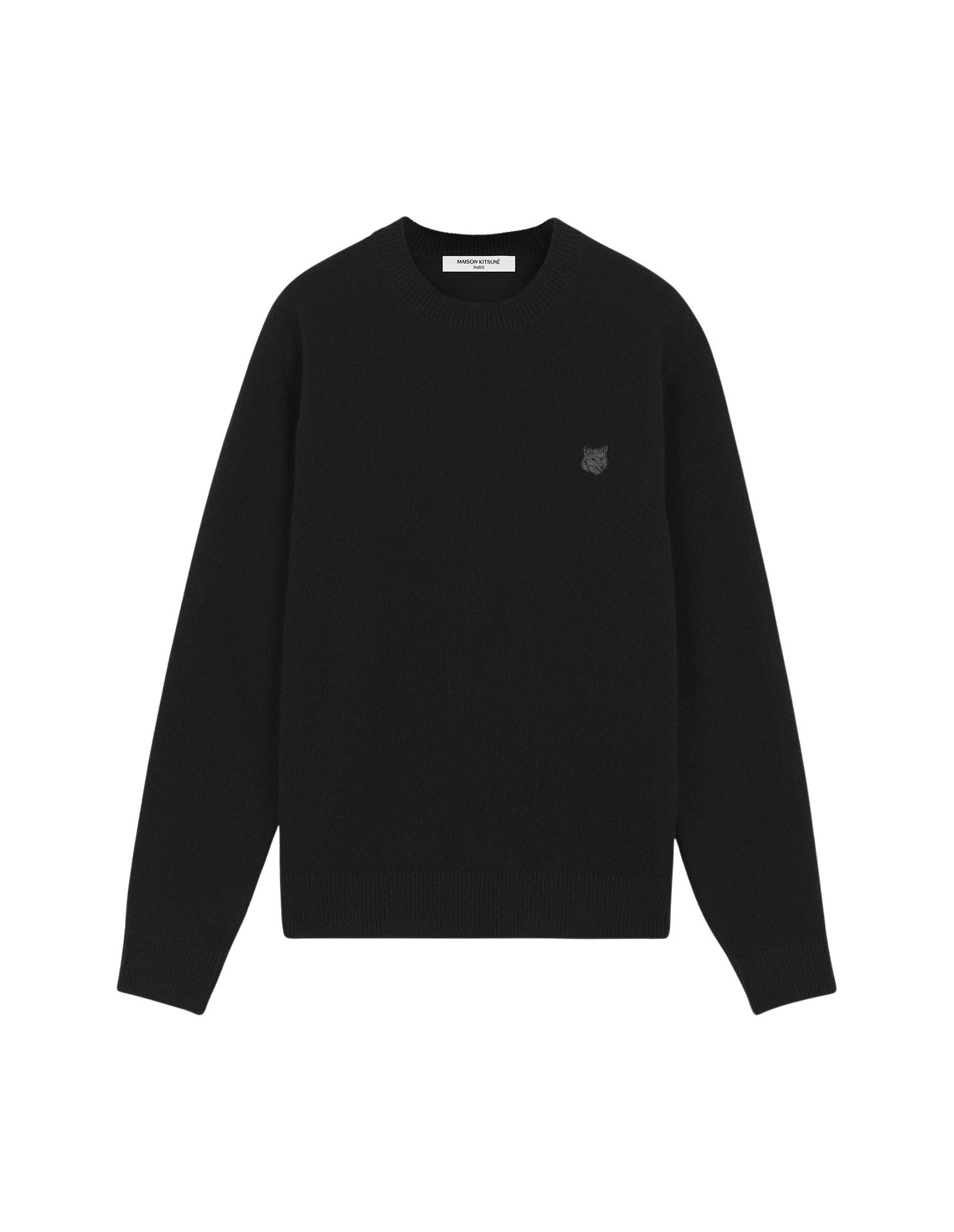 Bold Fox Head jumper with wool patch - Black