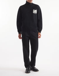 Fox Head wool high neck jumper - Black