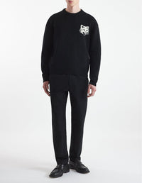 Fox wool jumper - Black